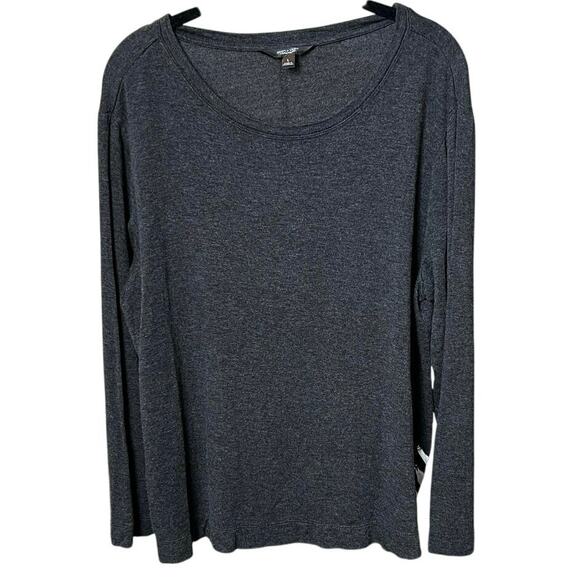 Simply Vera Vera Wang Charcoal Lace Up Sleeve Top - L - Picture 1 of 7